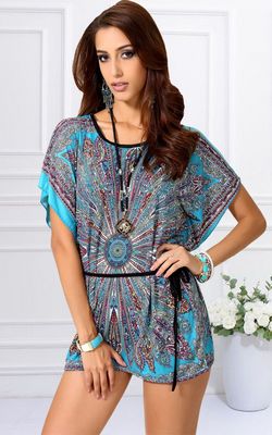 F56309 Women Chiffon Tunic Longshirt Womens Blouse Dresses